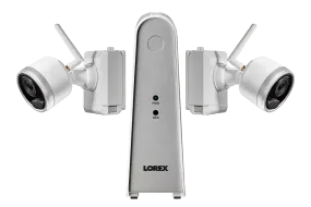 1080p Wireless camera system with 2 battery operated  wire-free cameras, 65ft night vision, mic and speaker for two way audio, No Monthly Fees