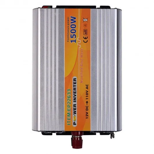 1500W 12V DC TO 110V AC Automotive Power Inverter