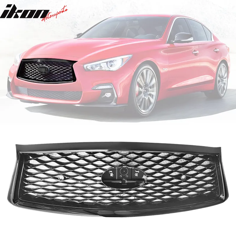 2018-2024 Infiniti Q50 Eau Rouge ER Style Gloss Black ront Grille