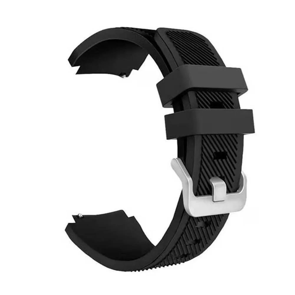 22mm universal Smartwatch Silicone Strap Black Vertical