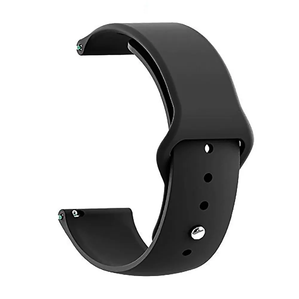 22mm universal Smartwatch Silicone Strap Black Vertical