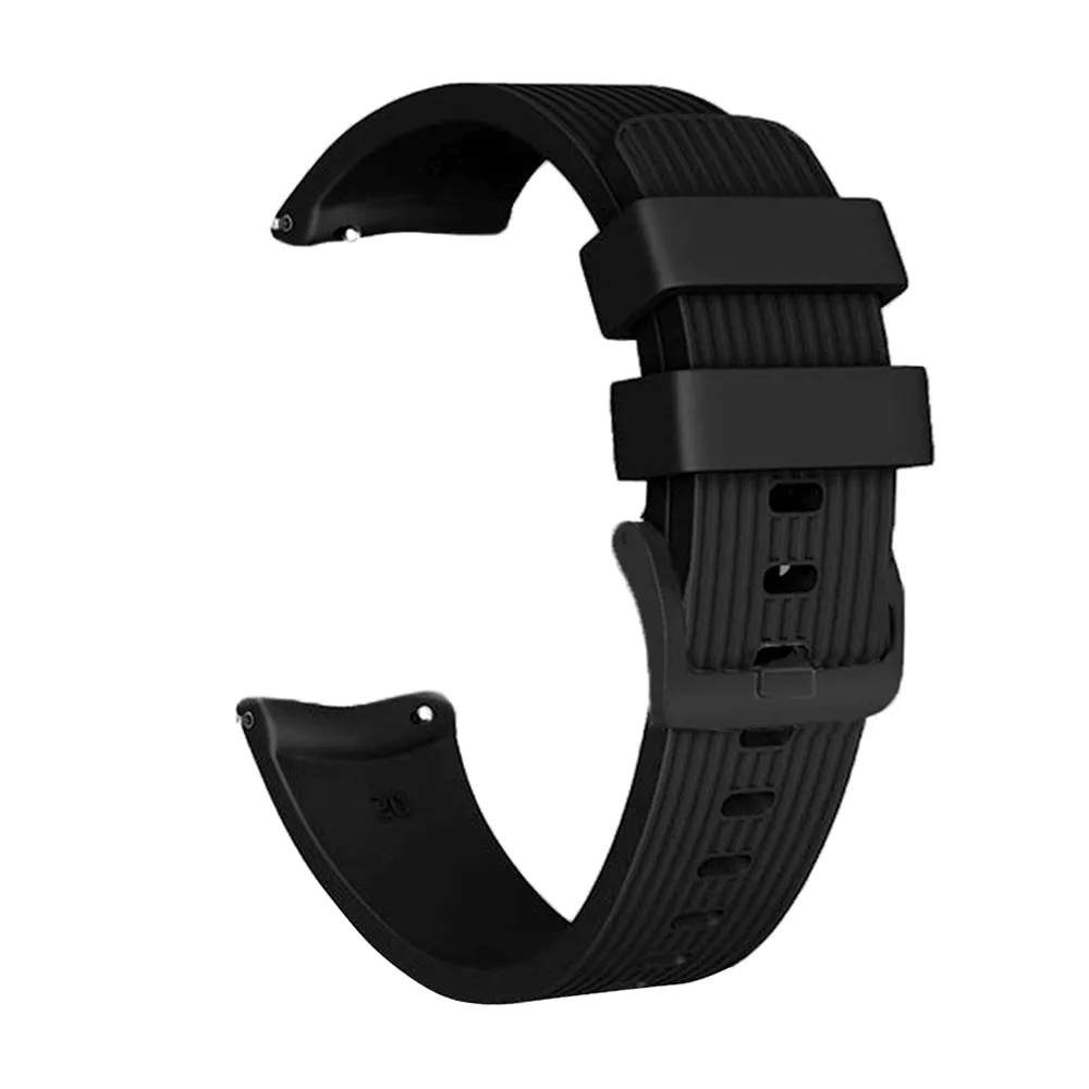 22mm universal Smartwatch Silicone Strap Black Vertical