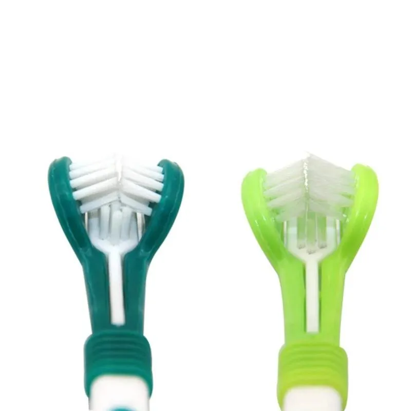 2pcs Super Soft 3 Sided Pet Toothbrush Dog Teeth Brush