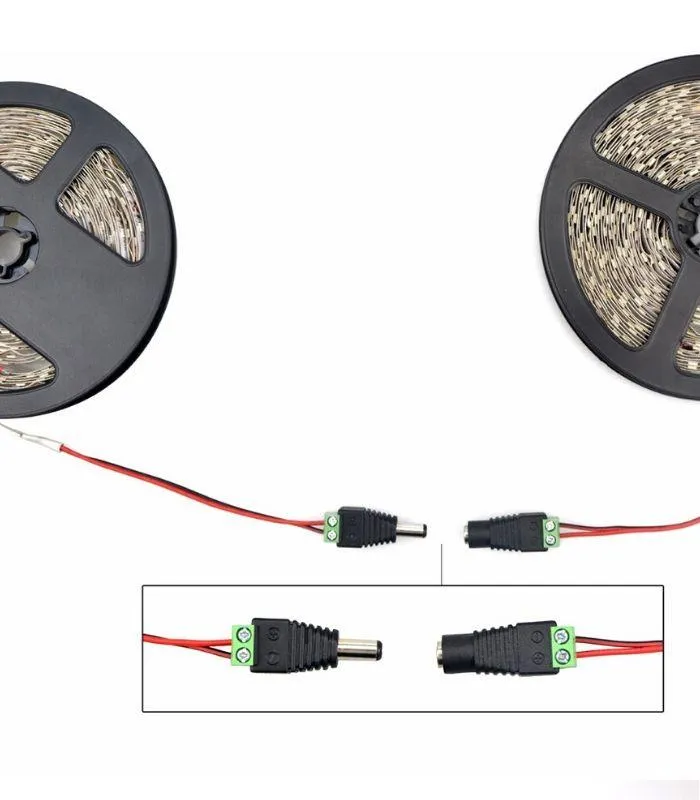 5 Sets of 5.5mm x 2.1mm 12V DC Power Male and Female Jack Connector Plug Adapter Adaptor for LED Strips