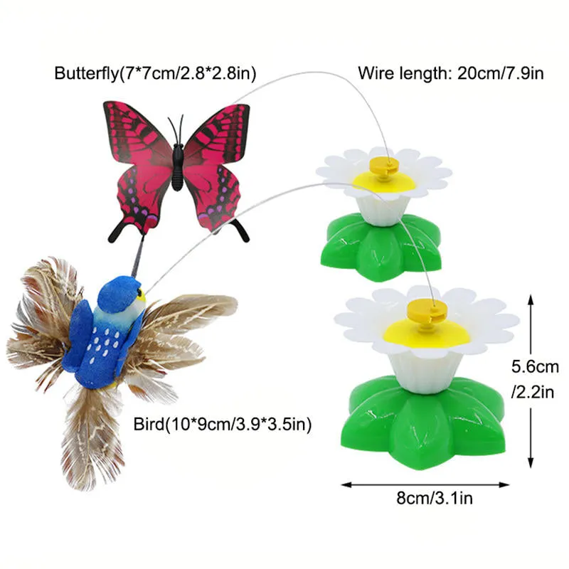 Aiitle Electric Rotating Bird & Butterfly Teasing Cat Toy