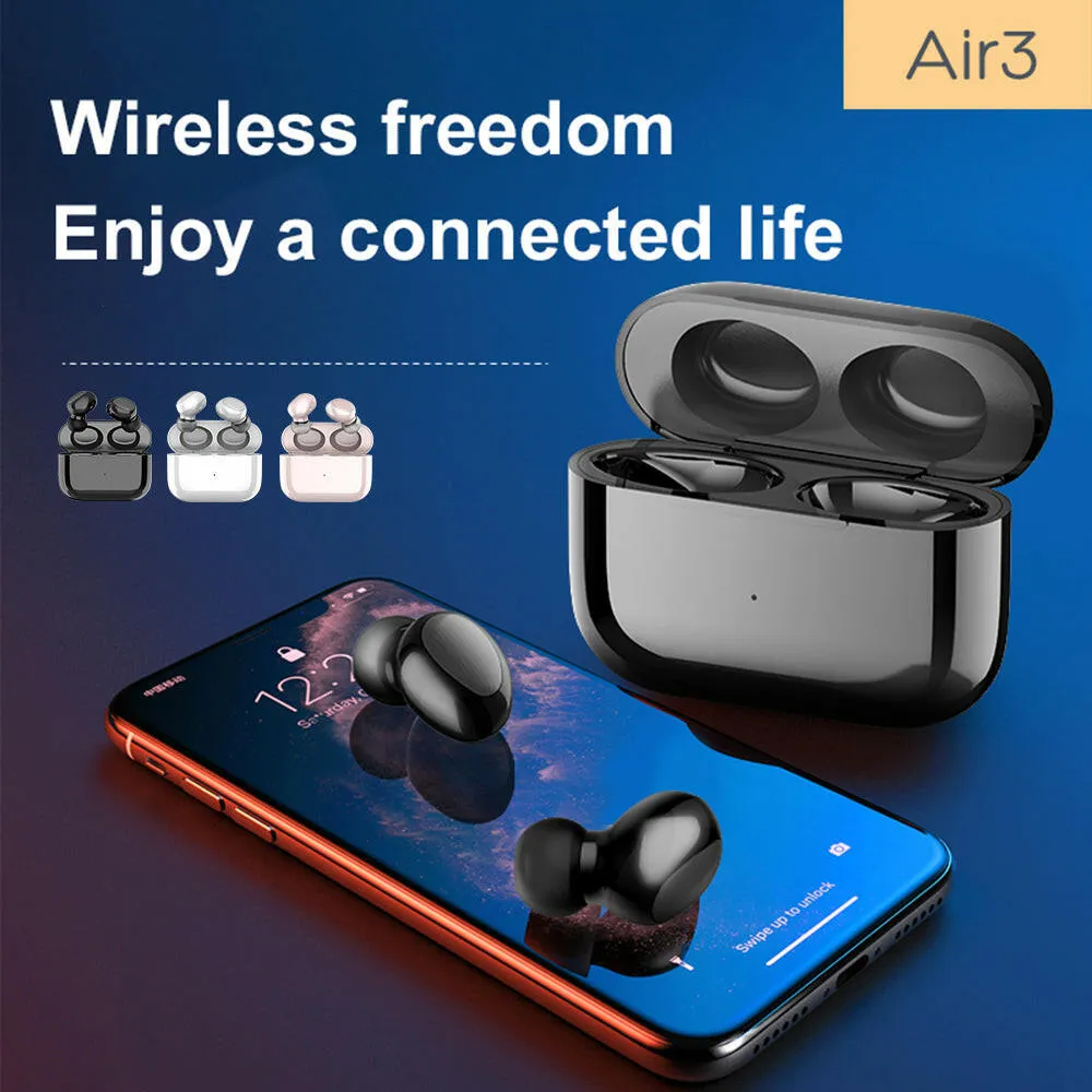 Air3 BT Earphones BT 5.0 Headset Stereo Sound Noise Reduction Sports Mini Earbuds Handsfree HD Call Fingerprint Touch Control