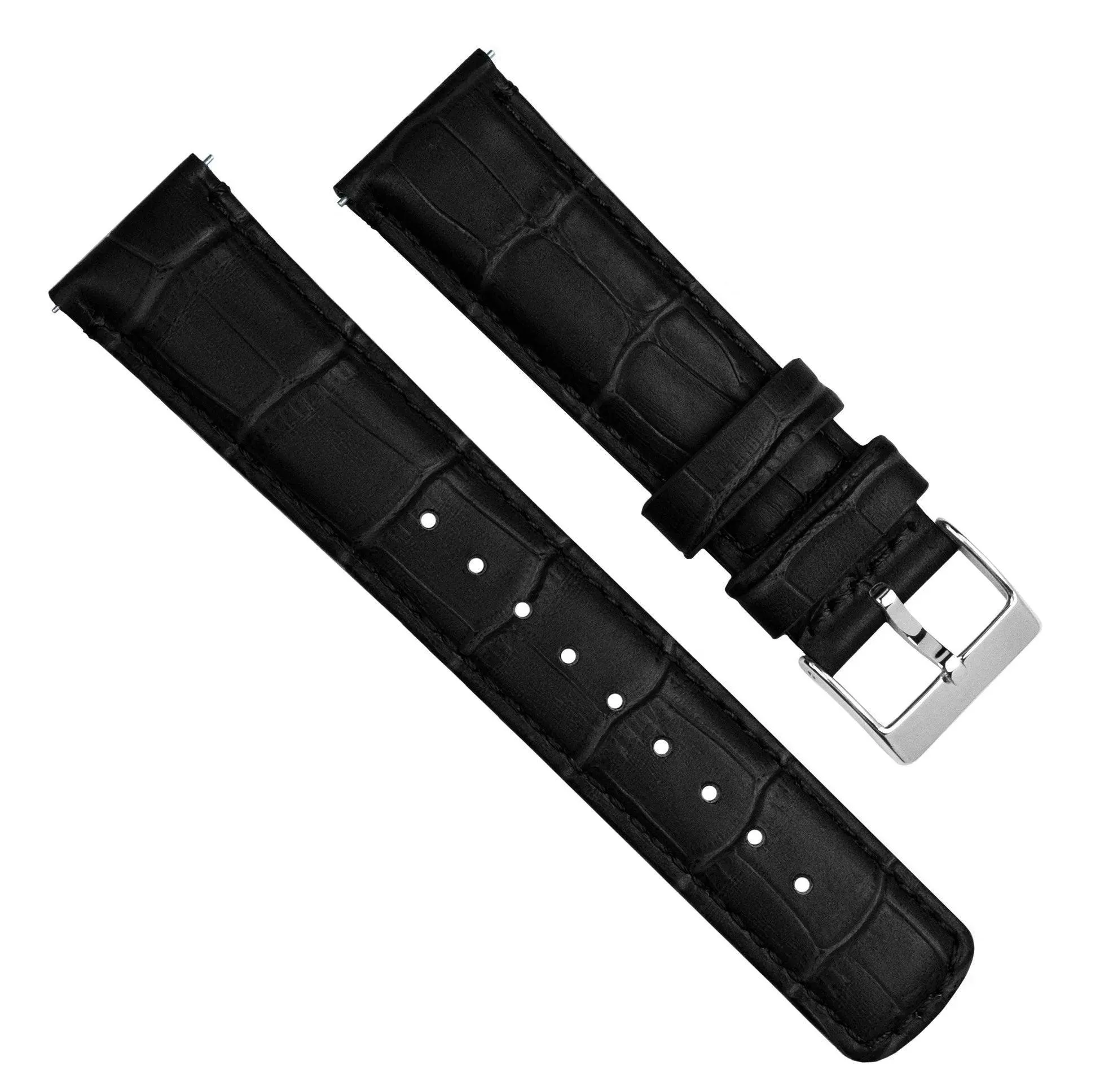 Amazfit Bip | Black Alligator Grain Leather by Barton Watch Bands