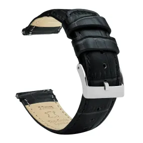 Amazfit Bip | Black Alligator Grain Leather by Barton Watch Bands