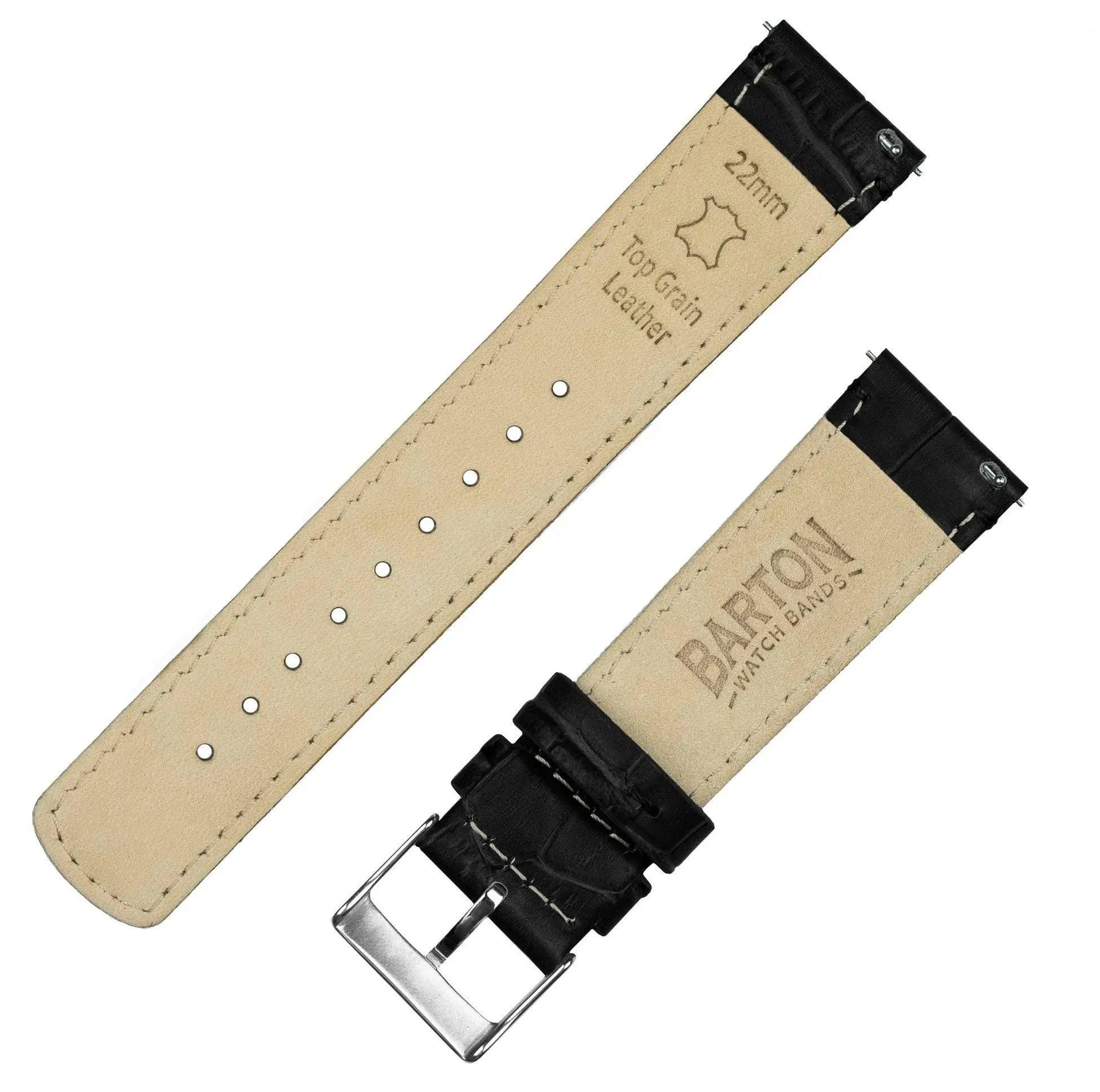 Amazfit Bip | Black Alligator Grain Leather by Barton Watch Bands