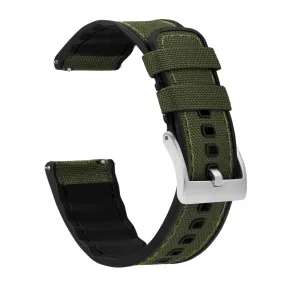 Amazfit Bip | Cordrua Fabric & Silicone Hybrid | Army Green