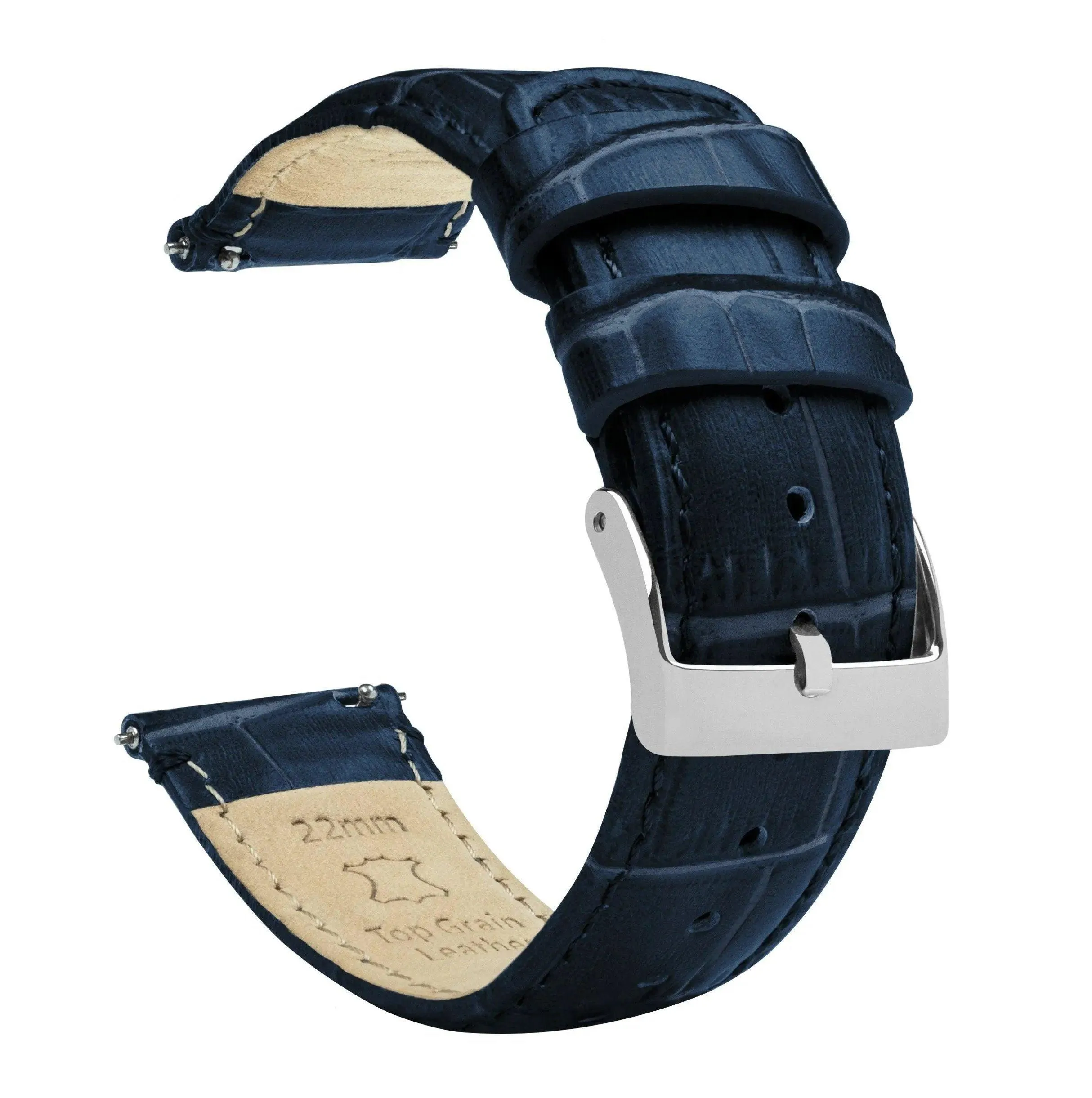 Amazfit Bip | Navy Blue Alligator Grain Leather by Barton Watch Bands