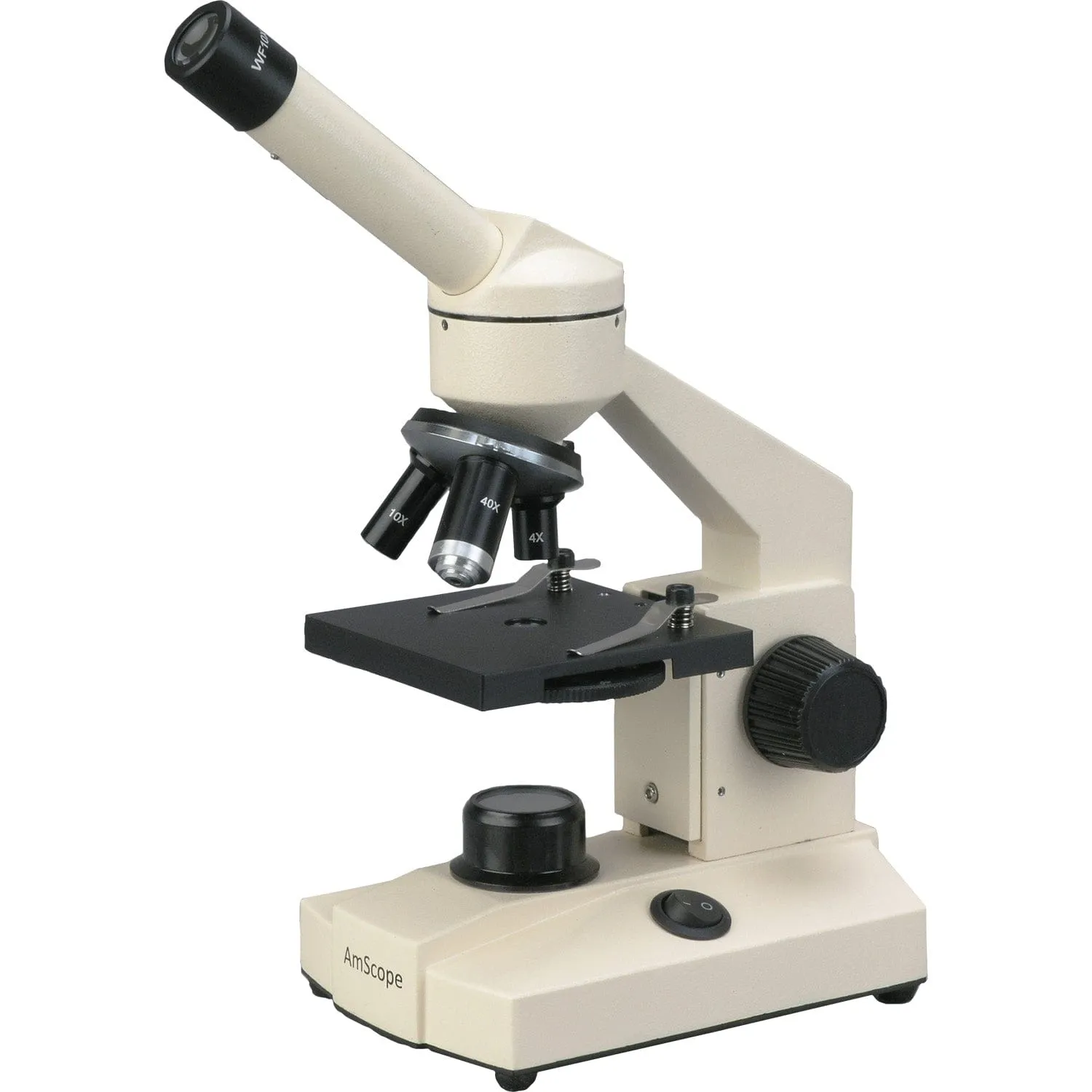 AmScope M100 Series Monocular Head LED Compound Microscope 40X-1000X Magnification With 360-Degree Rotating, USB Camera and Slide Preparation Kit