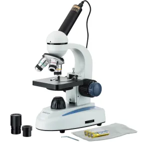 AmScope M158 Series 360-Degree Rotating Monocular Head Compound Microscope 40X-1000X Magnification With USB Camera