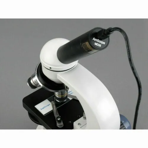 AmScope M158 Series Biology Metal Glass Student Compound Microscope 40X-1000X Magnification with 1MP USB Digital Camera