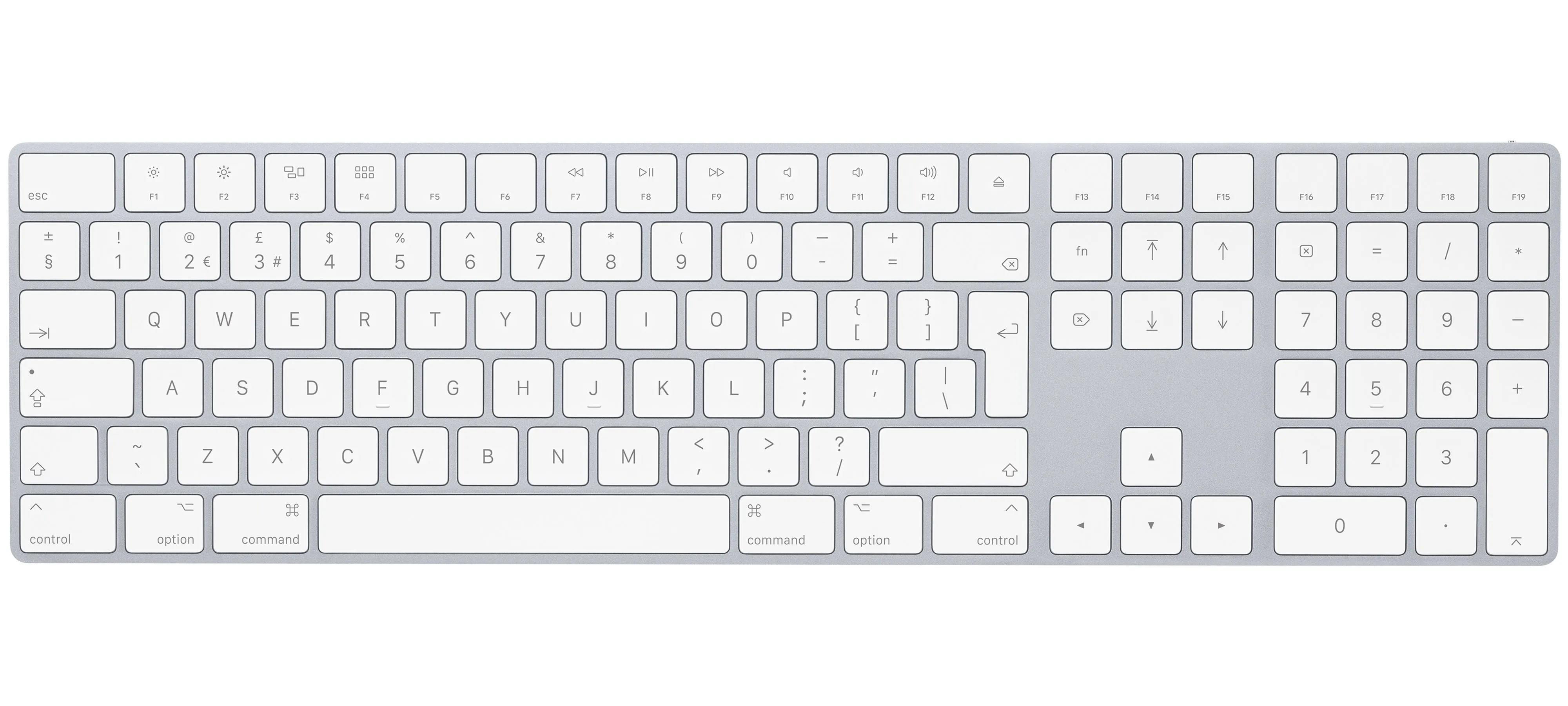 Apple Magic Keyboard With Numeric Keypad - Keyboard - Wireless - Bluetooth - Qwerty - Uk - Silver