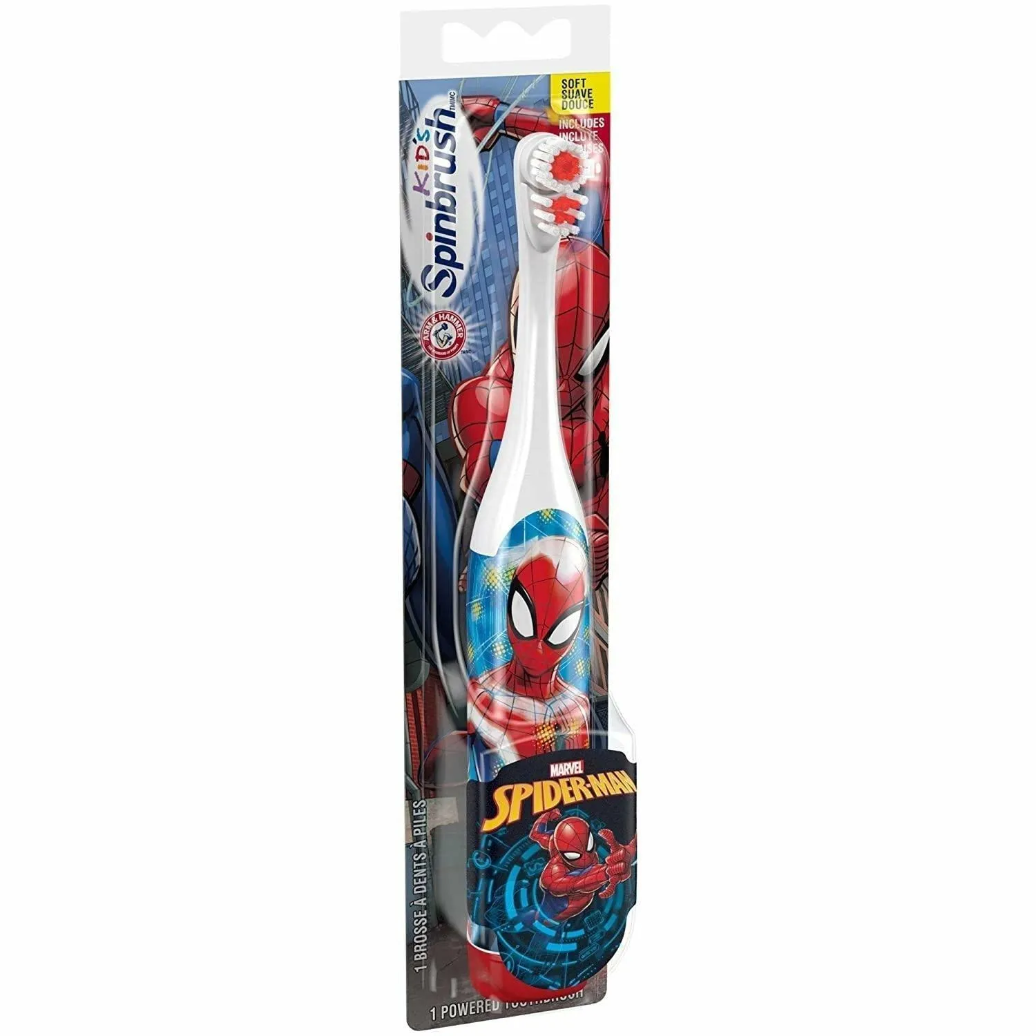 Arm & Hammer Kid's Spinbrush Spiderman Powered Toothbrush, 1 count