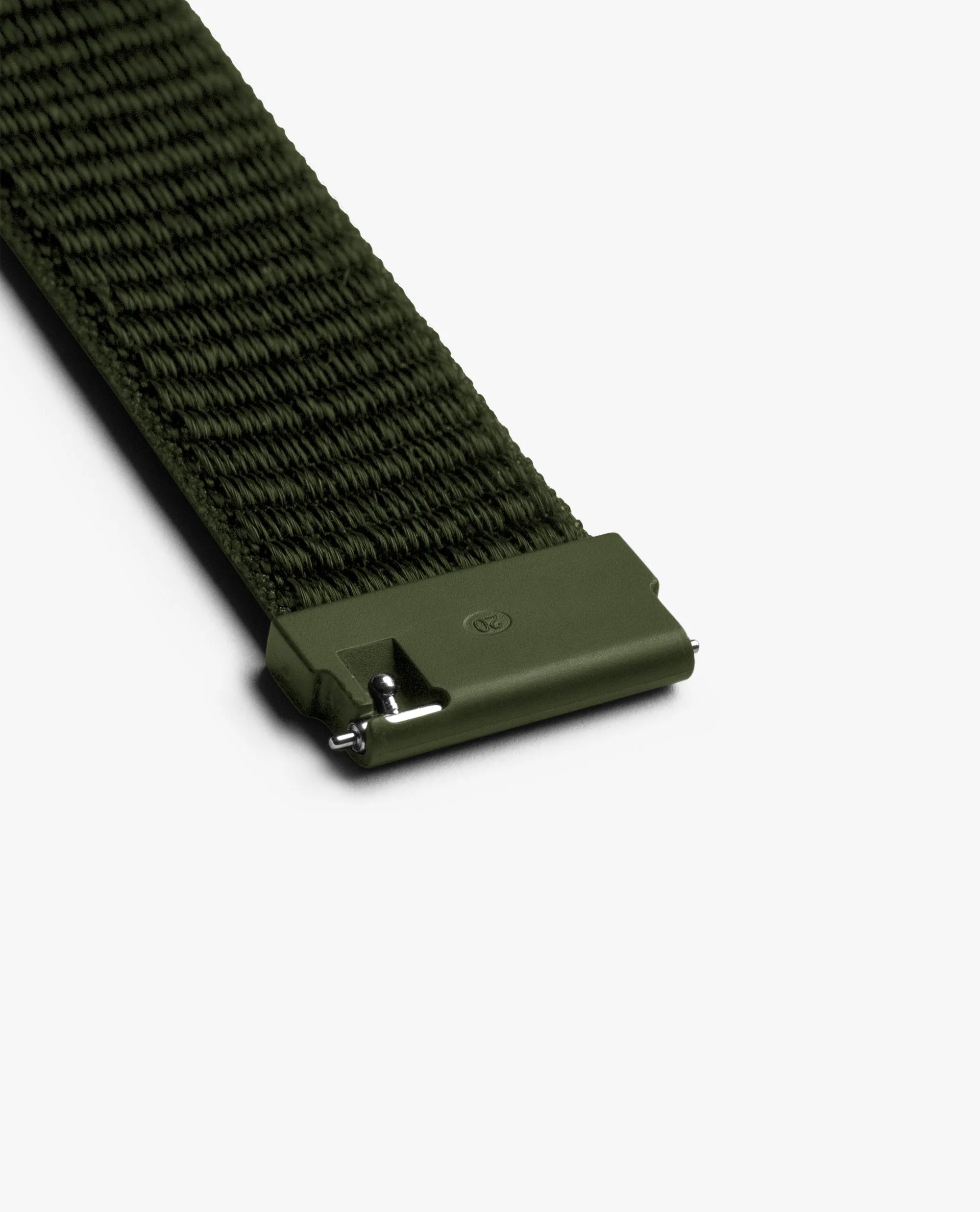 Army Green Nylon WatchBand for Samsung/OnePlus/Fitbit Smartwatches (20mm)