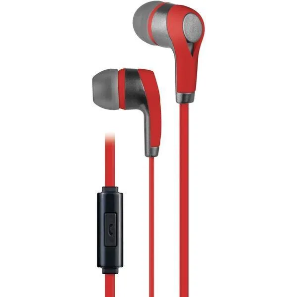 AT&T PE10-RED PE10 In-Ear Stereo Earbuds with Microphone (Red)