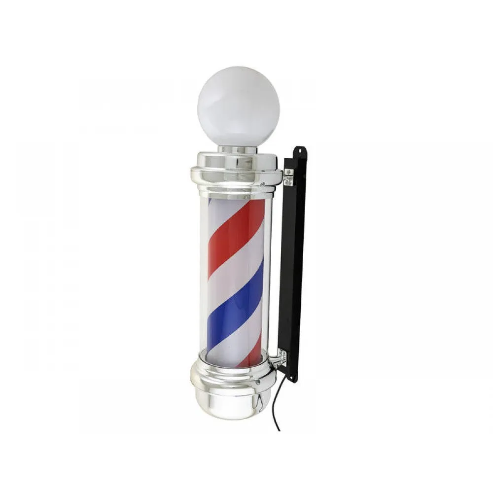 Barber Pole Silver with lamp Silver (Width: 19cm)