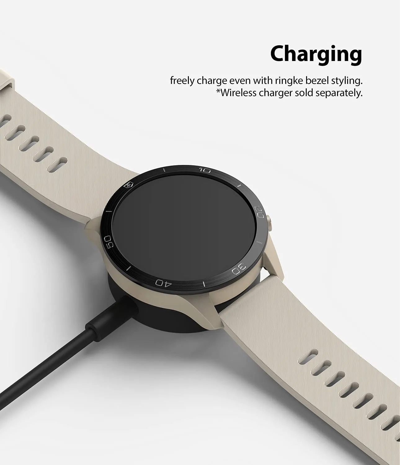 Bezel Styling Compatible with Xiaomi Mi Watch - Black [46-02]  [Stainless Steel]