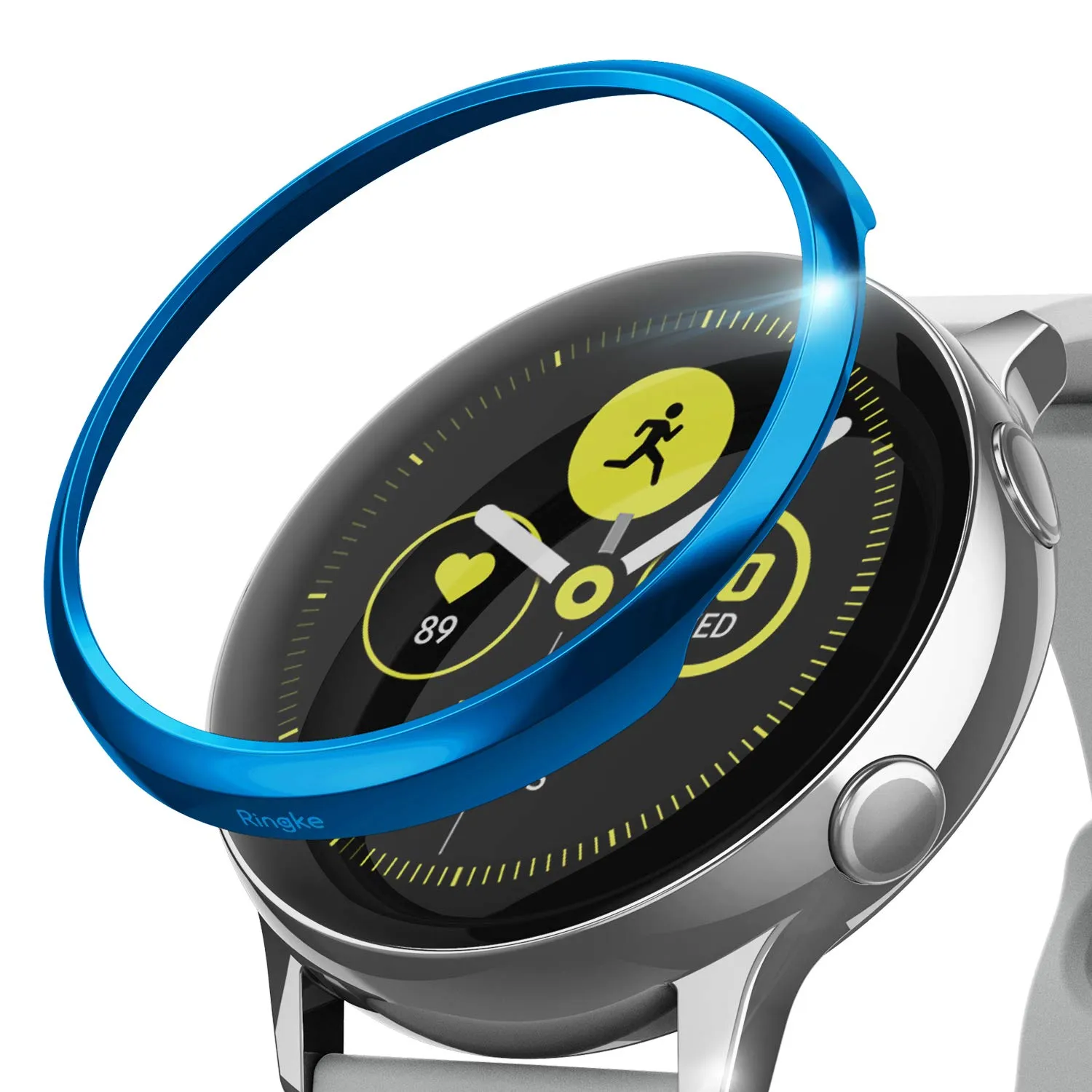 Bezel Styling Cover for Galaxy Watch Active (2019) - Glossy Blue [Stainless Steel]