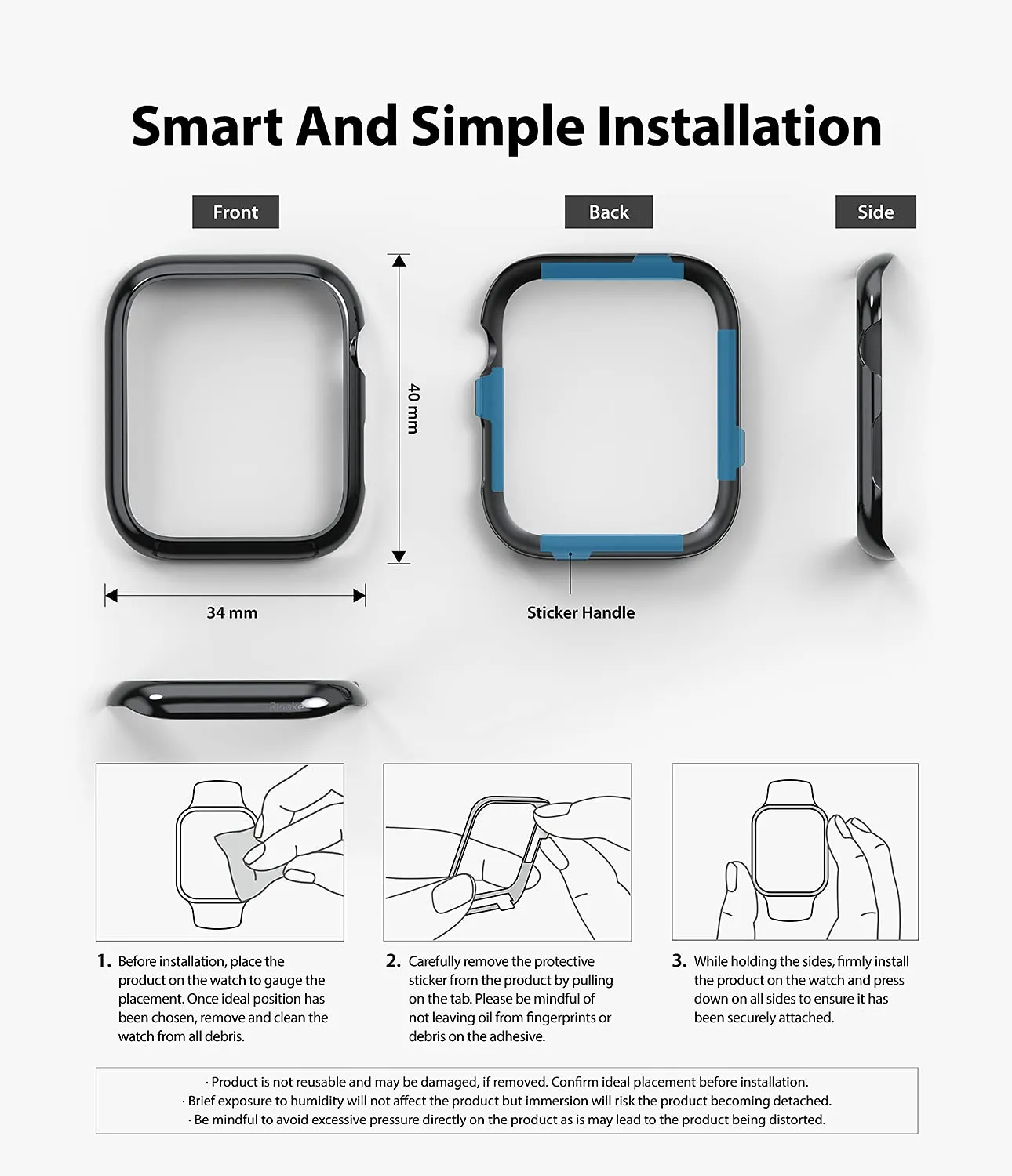 Bezel Styling for Apple Watch 40mm for Series 4 / 5 / 6 / SE - 40 (ST) -  Graphite