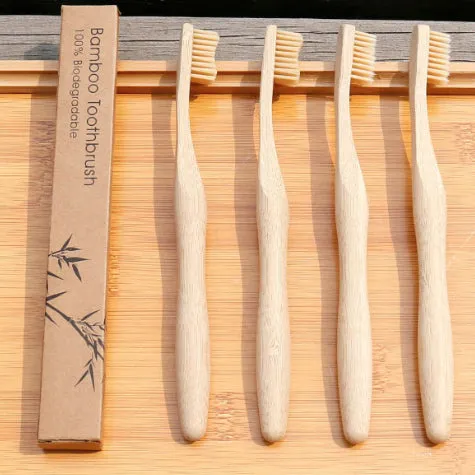 Biodegradable Natural Bamboo Wave Brush Soft Toothbrush