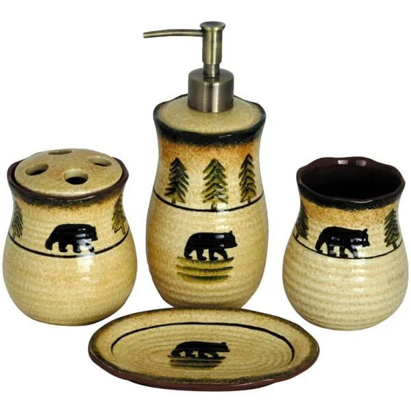 Black Bear Bathroom Vanity Set