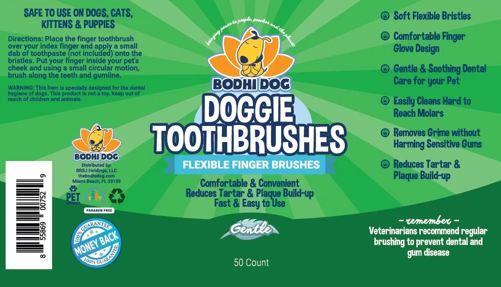 Bodhi Dog Finger Toothbrush for Dogs & Cats | Puppy Toothbrush with Soft & Flexible Silicone Bristles for Pet Dental Care | Easy Teeth Cleaning Dog Finger Toothbrush