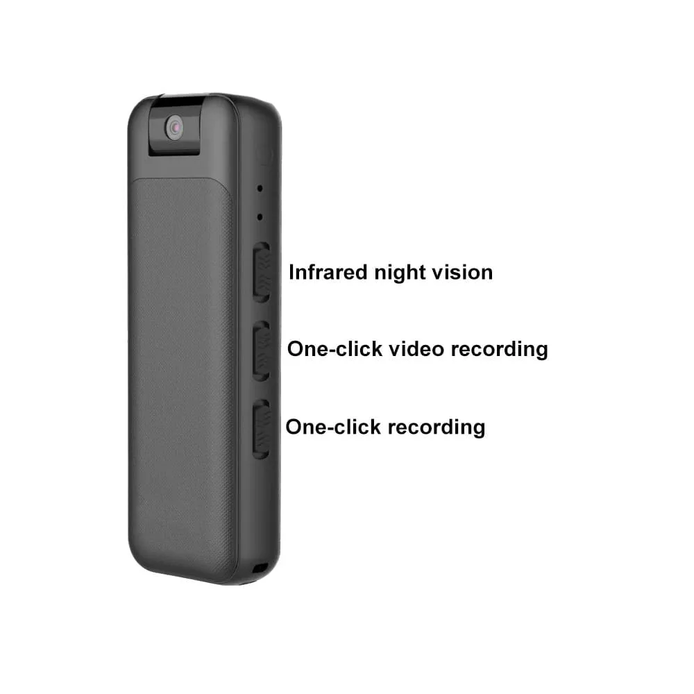 Body Camera with Night Vision and Rotating Lens for HD Video & Audio Recording