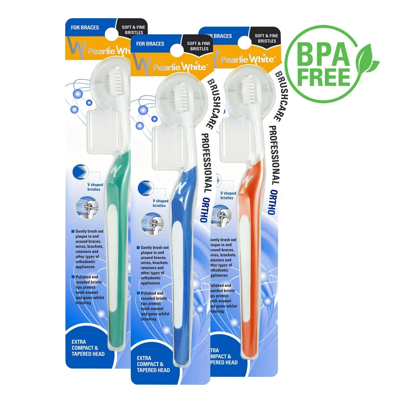 BrushCare Professional Ortho Soft Toothbrush Triple Pack