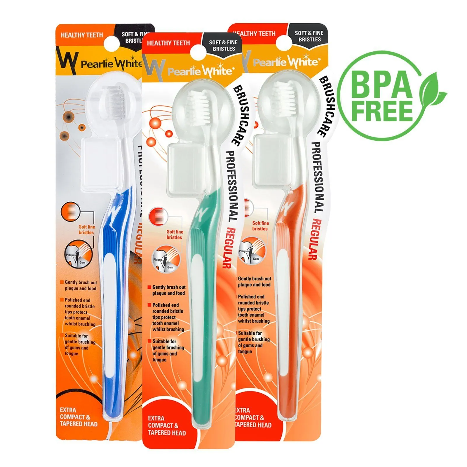 BrushCare Professional Regular Soft Toothbrush Triple Pack