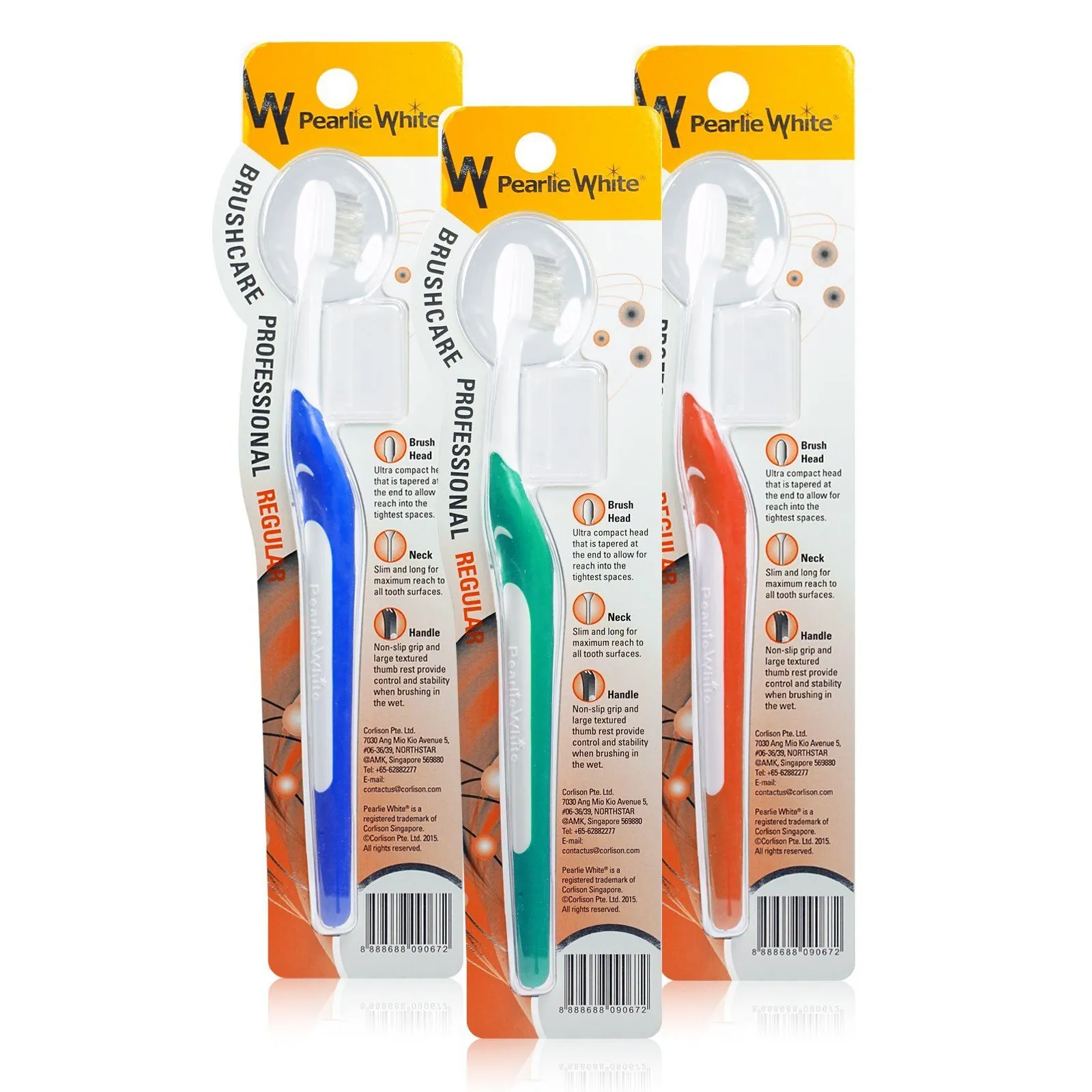 BrushCare Professional Regular Soft Toothbrush Triple Pack