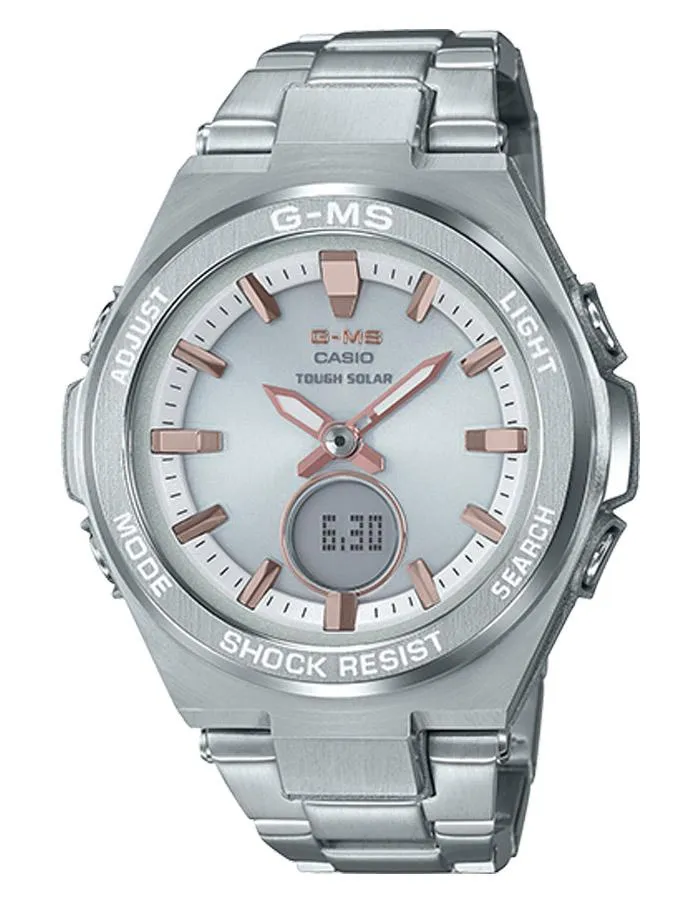 Casio G-Shock G-MS Womens Watch - All Stainless Steel - Solar - Afterglow