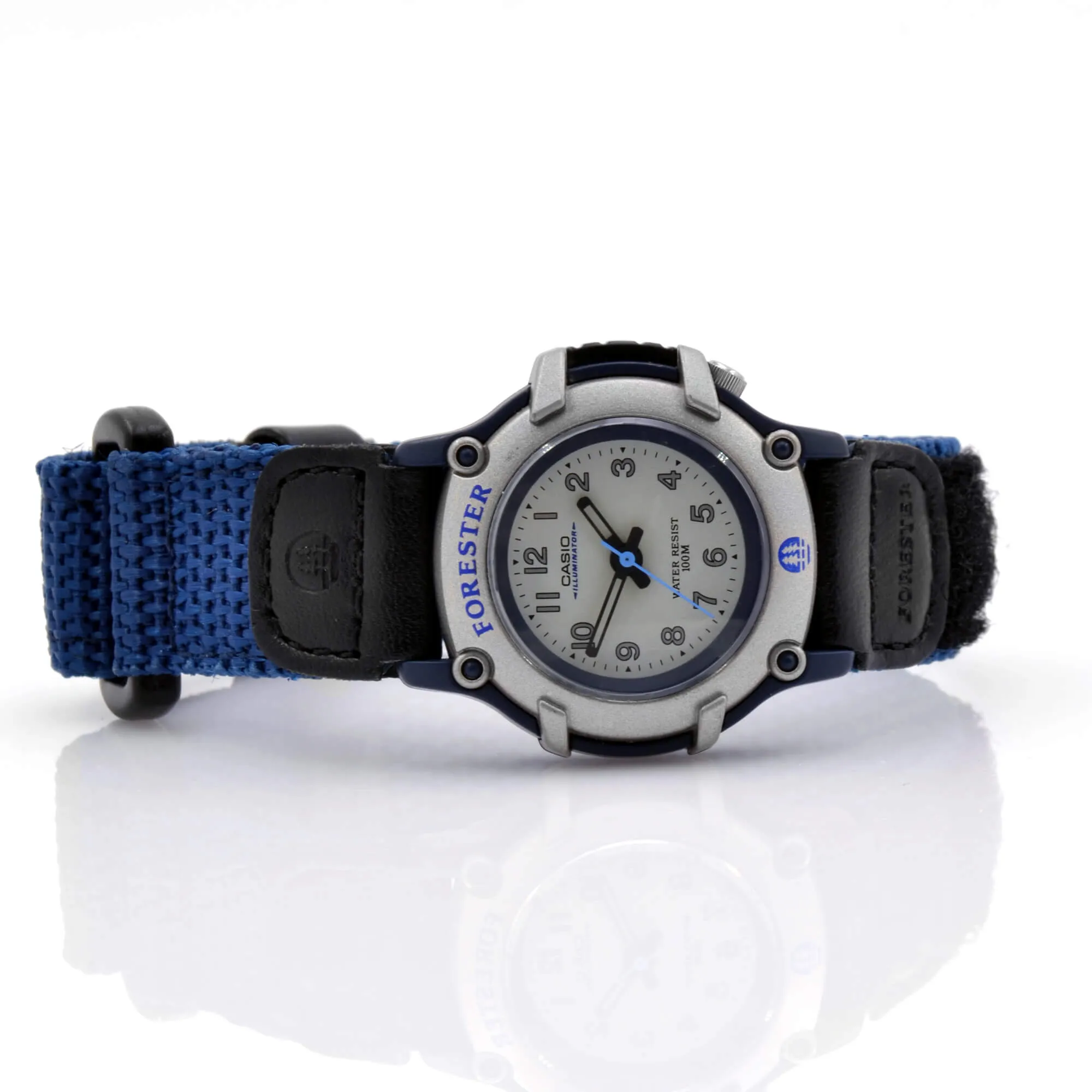 Casio Silver Resin Case Blue Band Watch | FTL-500V-2BVLCF