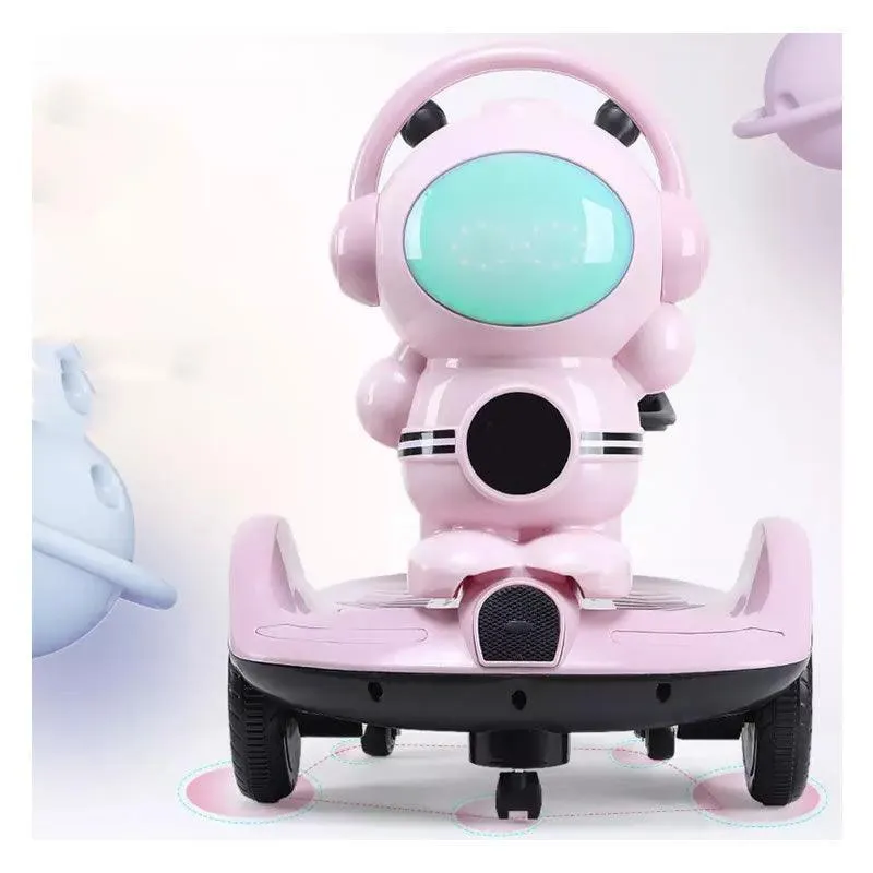 Children's Electric 360-Degree Rotating Spaceship Bug Motorcycle MC-57 PINK