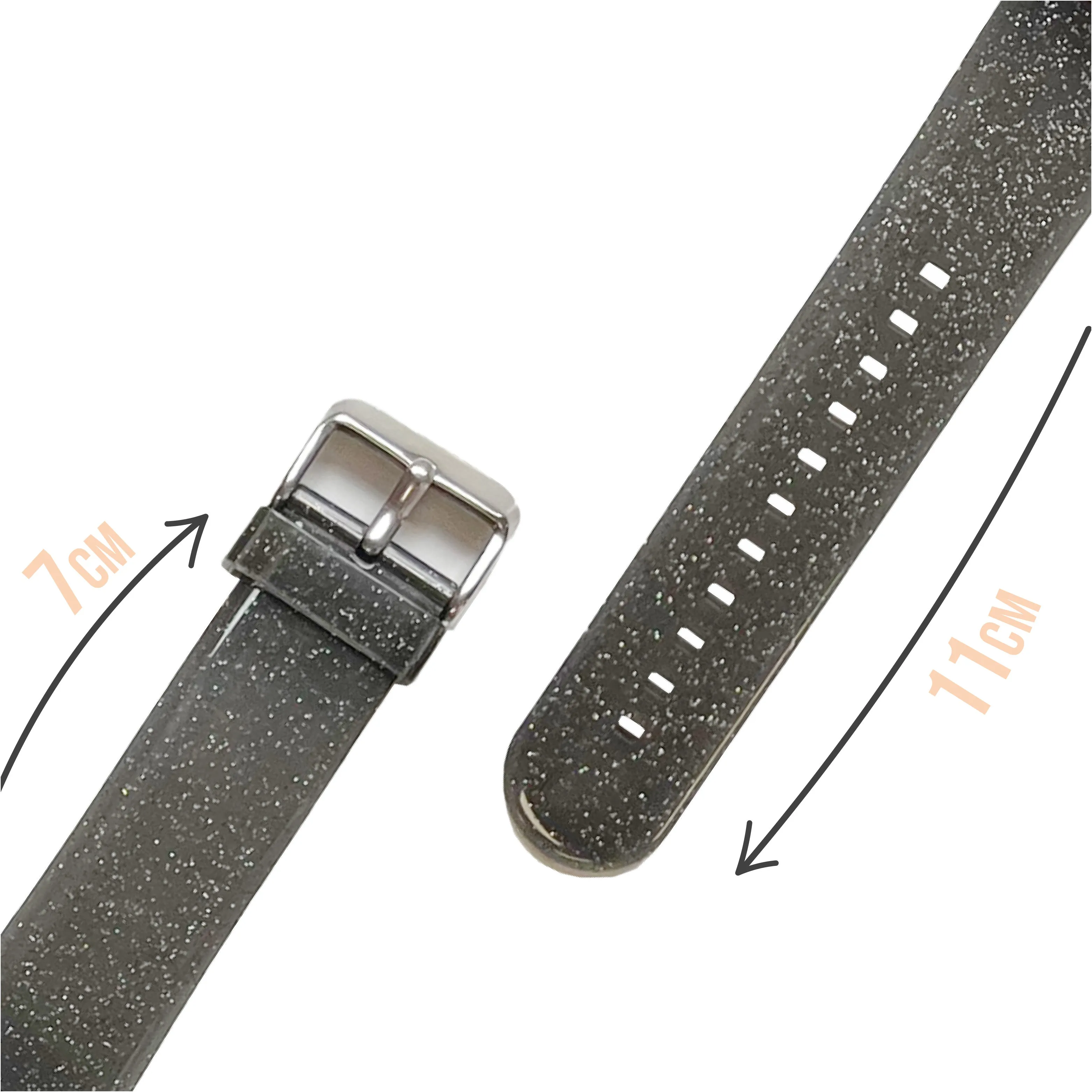 Christmas Winnie & Friends - Black Glitter Smartwatch Strap