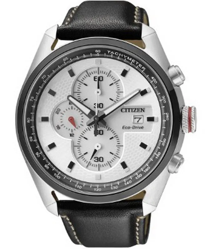 Citizen Eco-Drive Chronograph Leather Strap Men's Watch CA0361-04A