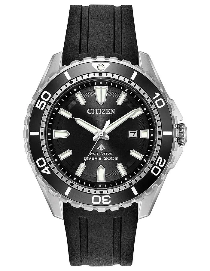 Citizen Eco-Drive Promaster Diver ISO Compliant - Black Dial - Rubber Strap