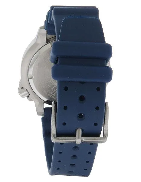 Citizen Mens Eco-Drive Promaster Diver - Blue Dial - Blue Rubber Strap -