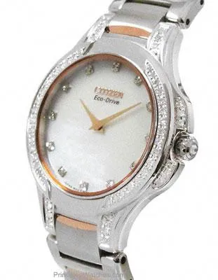 Citizen Signature Ladies Fiore 65 Diamond Watch - Steel and Rose Tone - MOP