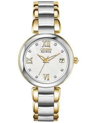 Citizen Signature Marne Diamond  Watch -Two-Tone Case/Bracelet - Embossed Dial