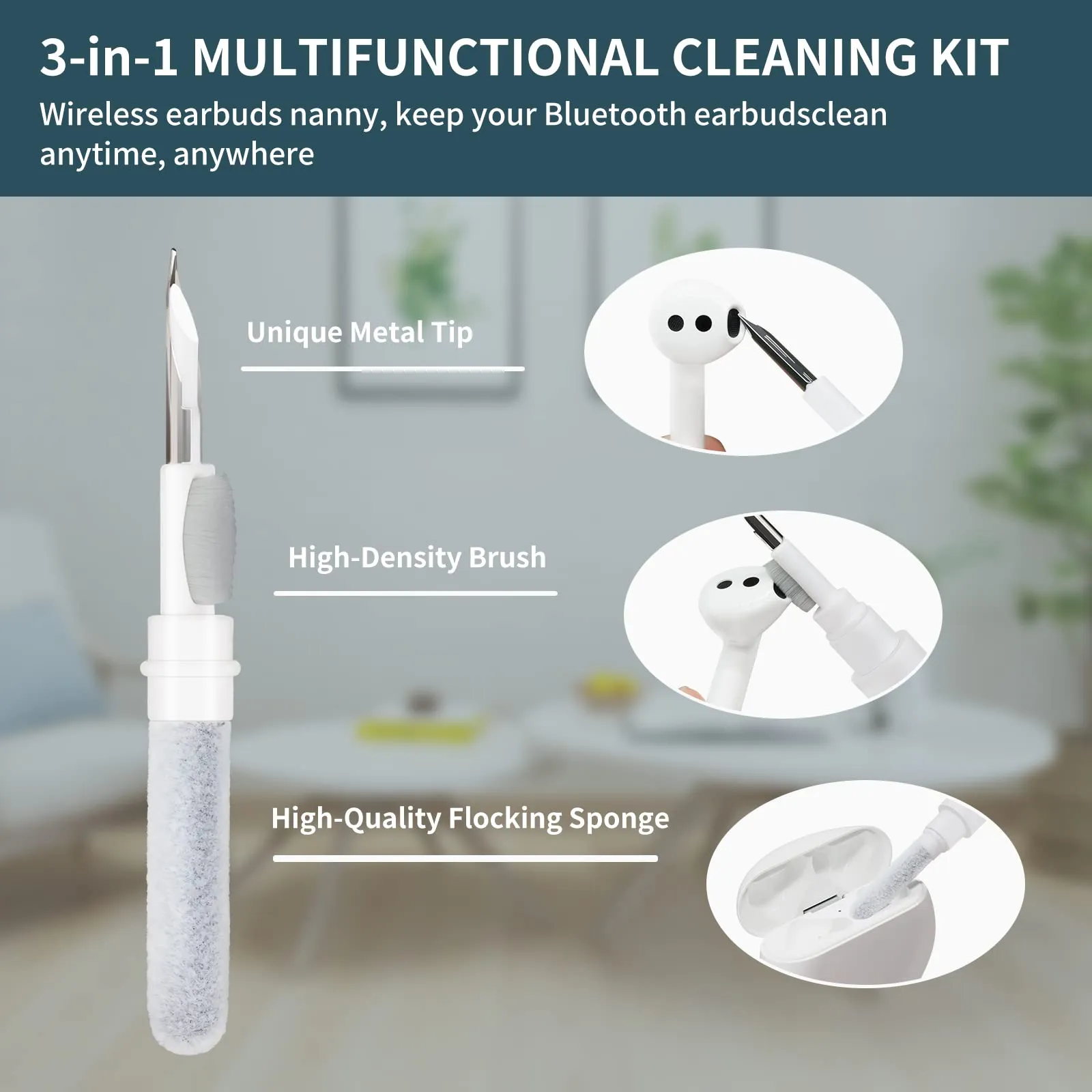 Cleaner Kit for Earbuds - Portable Reusable Cleaning Pen