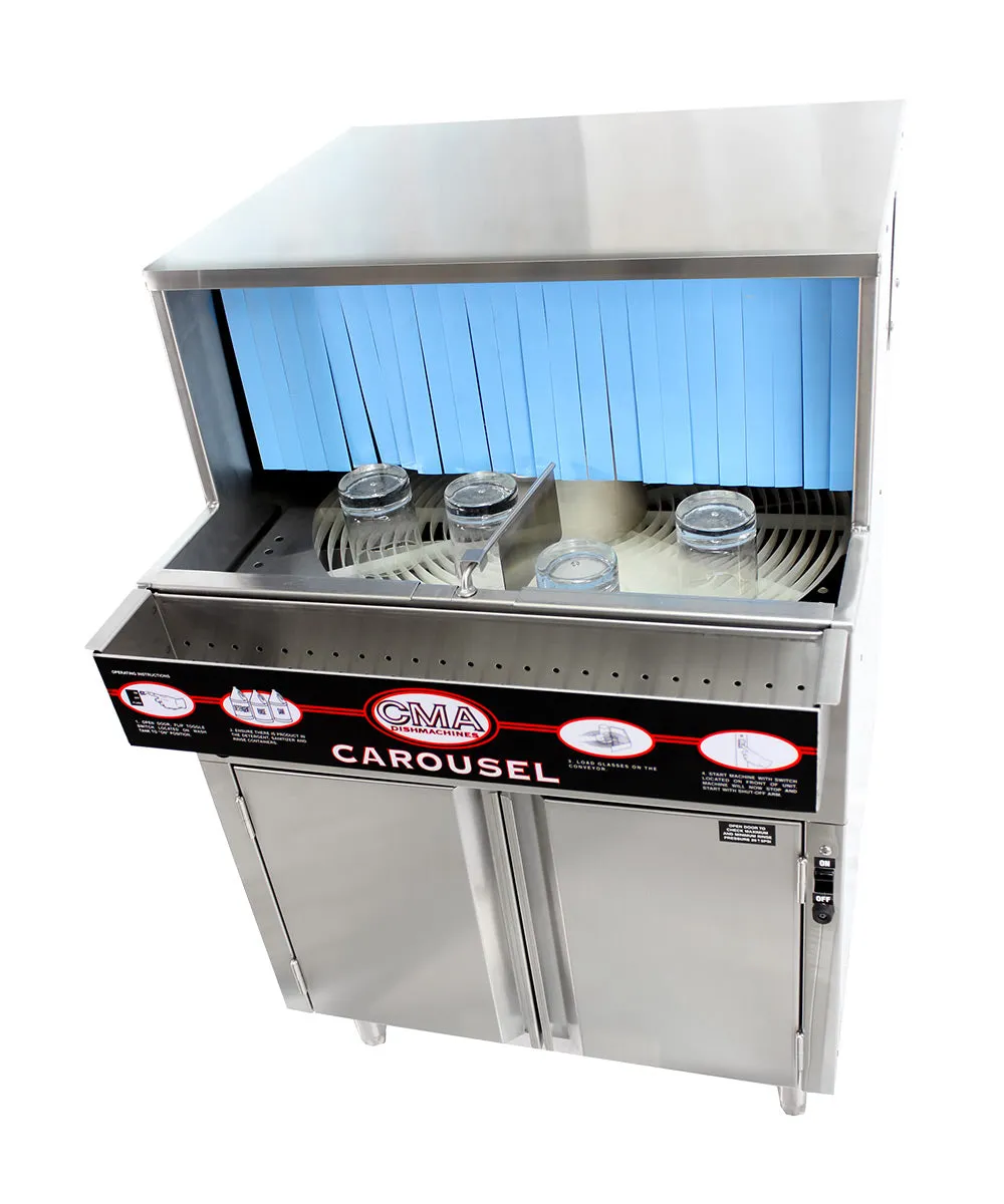 CMA Low Temp Under Counter Glasswasher with 1.25 kW Electric Tank Heater & Circular Conveyor