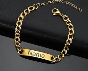 Custom Name Bracelets Stainless Steel Engrave Date Bracelet Personalized Bangles Women Men ID Memory Jewelry Gift