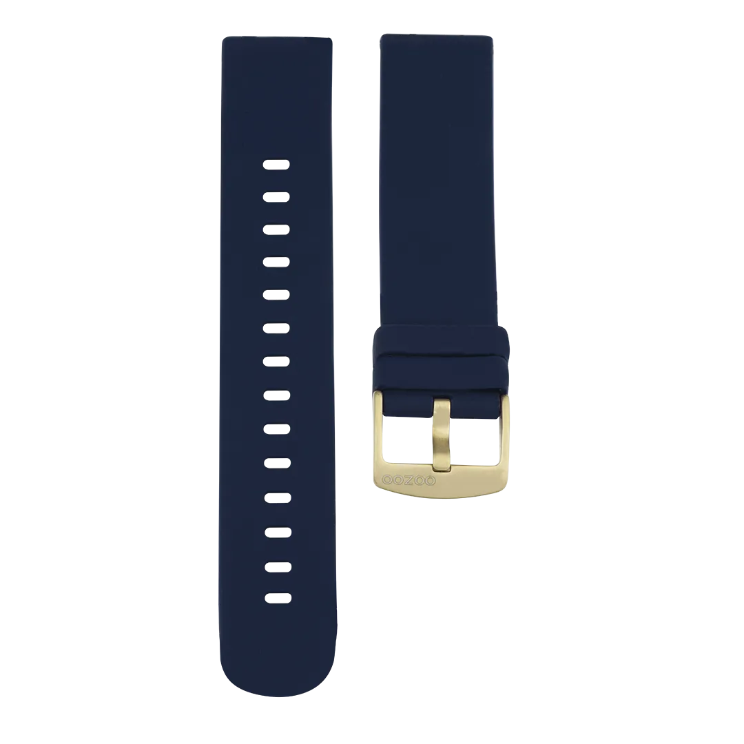 Dark blue OOZOO rubber strap with gold clasp