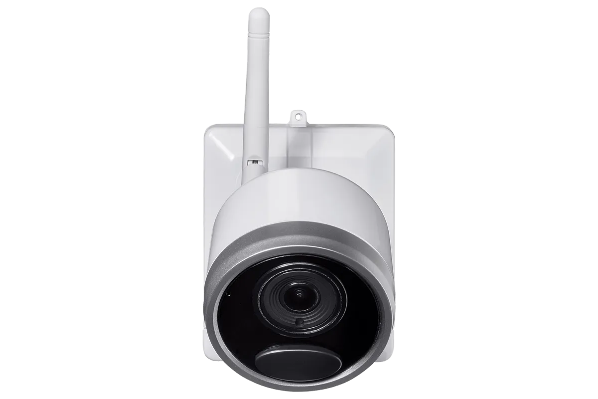 DEAL OF THE DAY! 1080p Wire Free Camera System with Four Battery-Powered White Cameras, 65ft Night Vision, Two-Way Audio