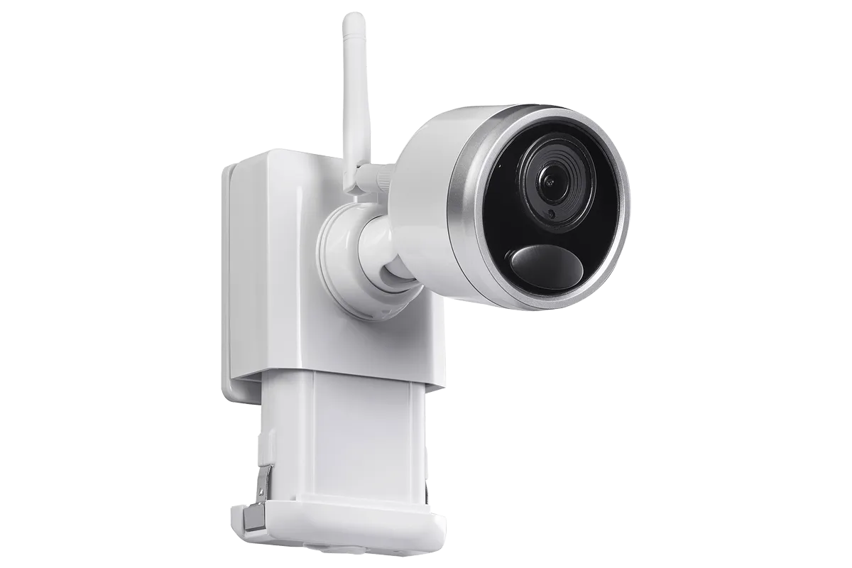 DEAL OF THE DAY! 1080p Wire Free Camera System with Four Battery-Powered White Cameras, 65ft Night Vision, Two-Way Audio