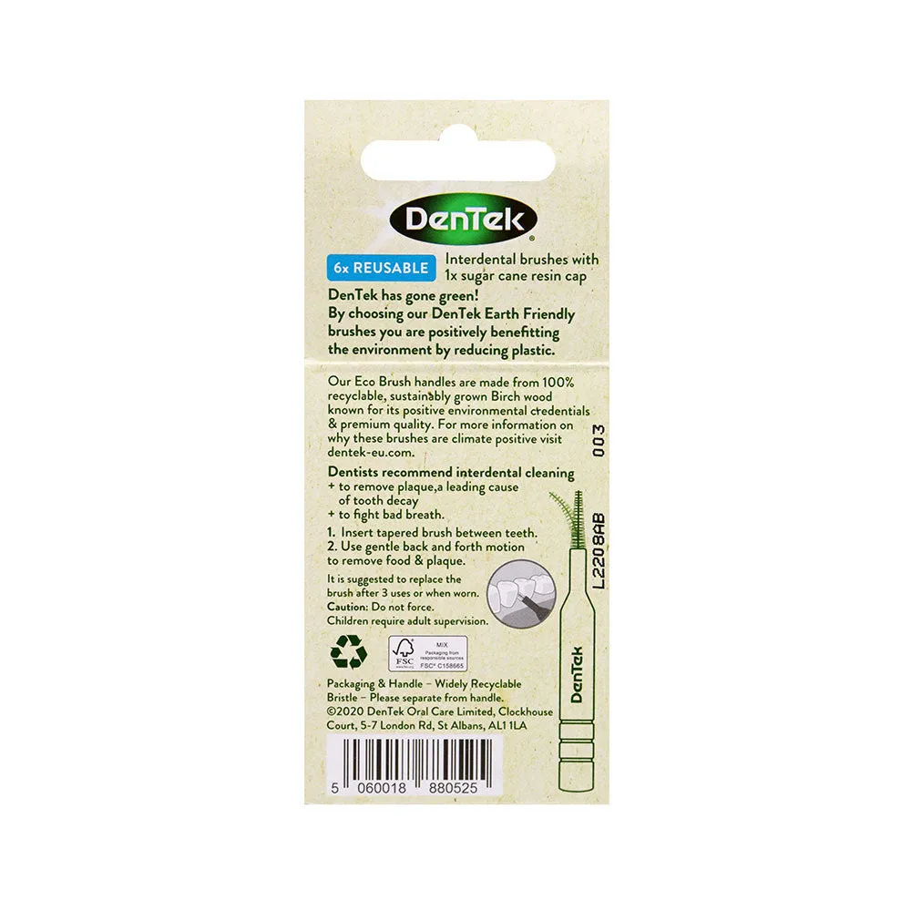 DenTek Earth Friendly Birch Wood Interdental Brush 0.6mm