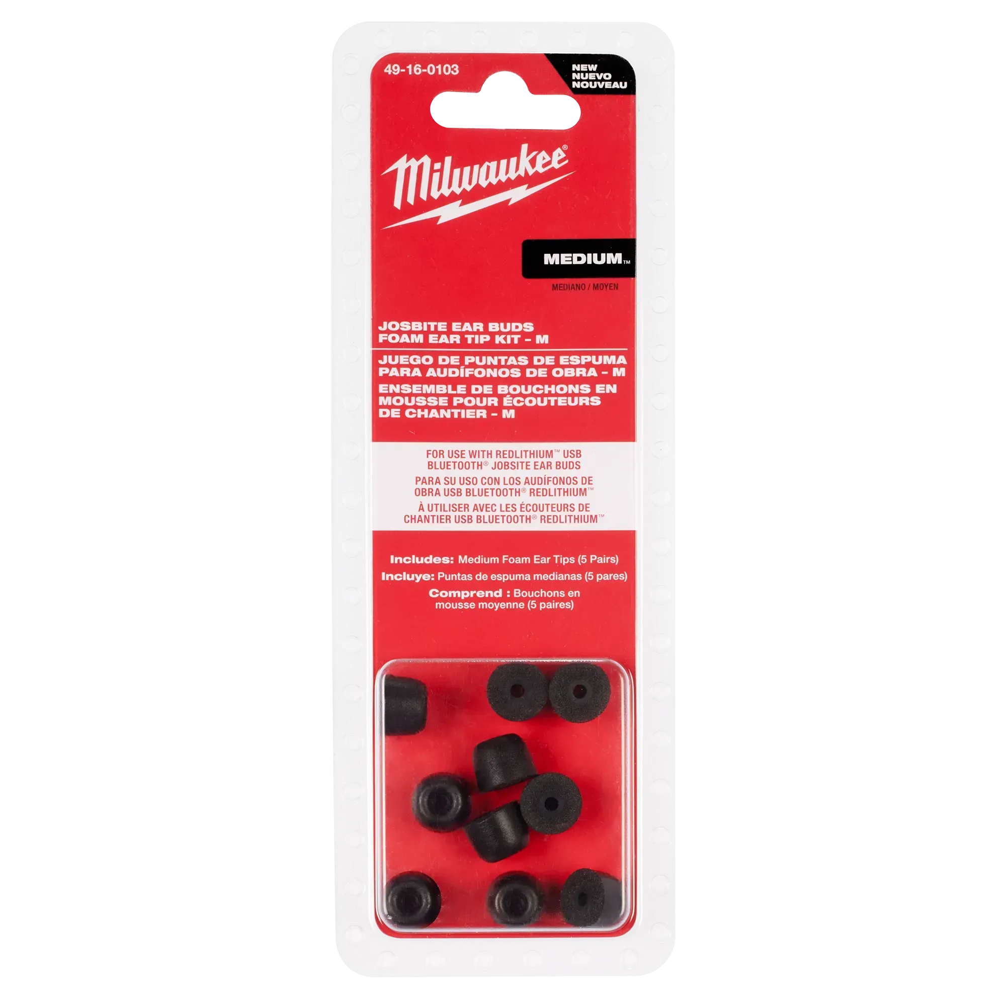 Earbud Tips - Milwaukee Jobsite Ear Buds Ear Tip Kits, 49-16-01